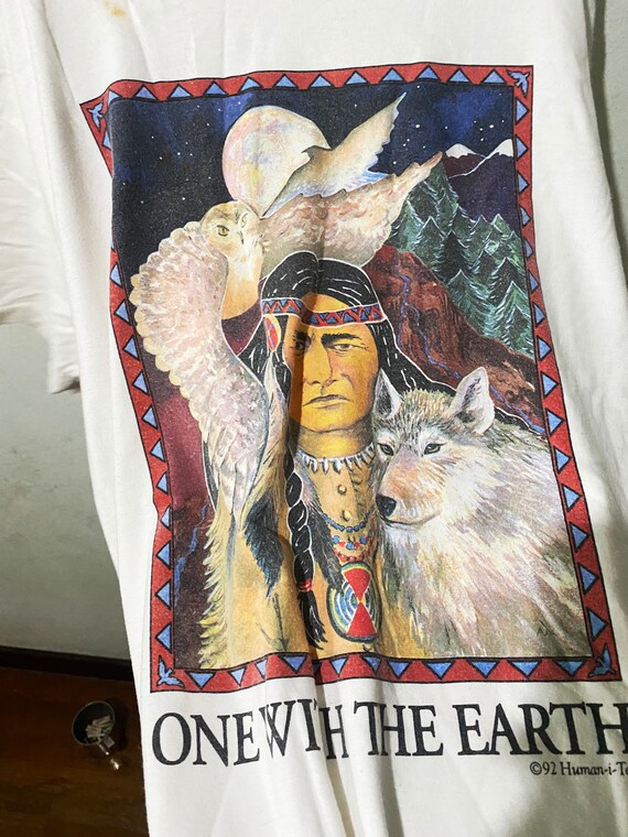 Vintage Human-i-tees Size XL 90s One With the Earth Tee, Vintage 
