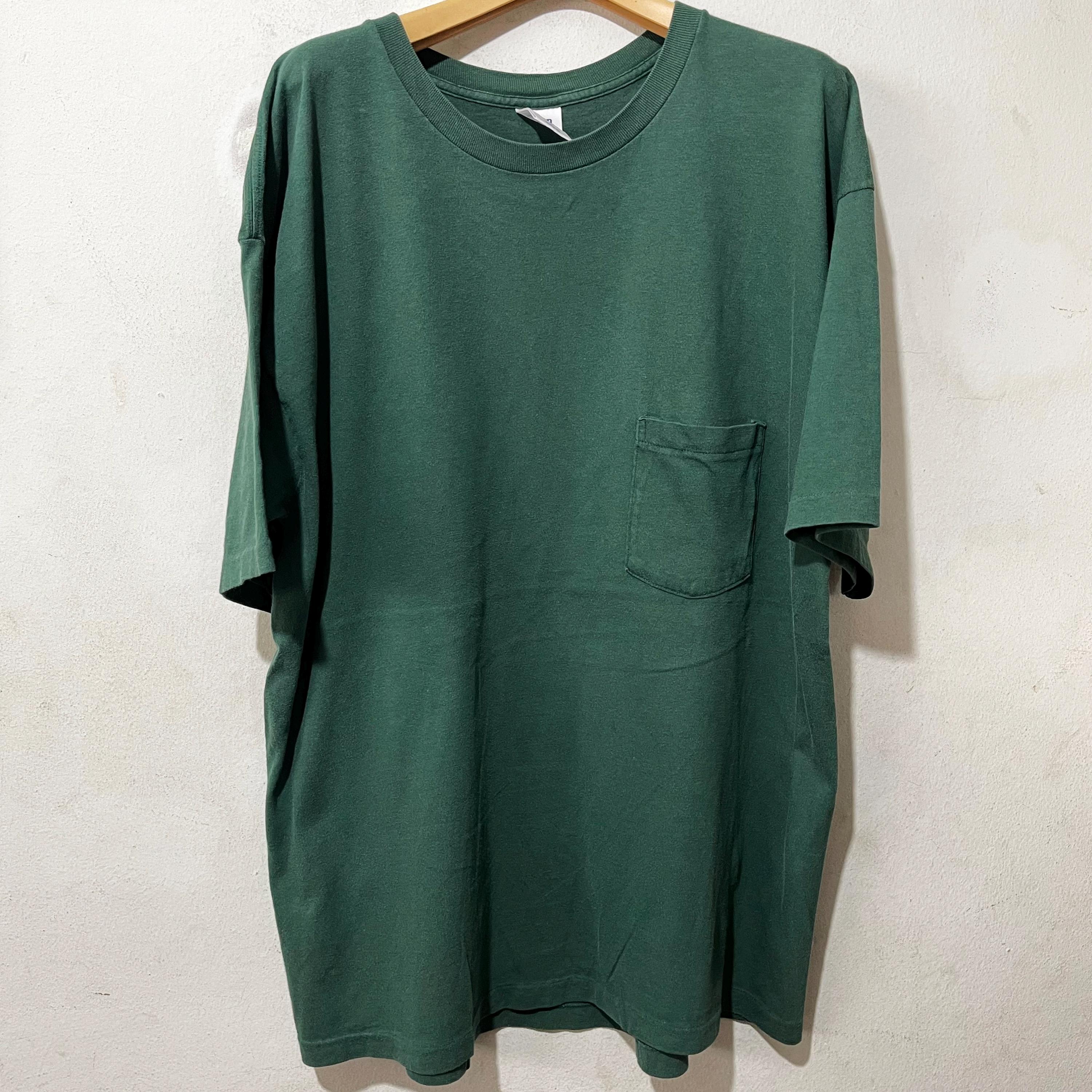 Camiseta vintage de los años 90 con bolsillo Gap, talla XL, camiseta vintage con bolsillo para hombre, camiseta vintage con bolsillo verde