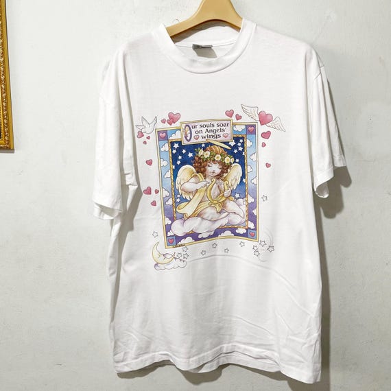 Vintage 90s Angel T-shirt Size L - Etsy