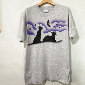 Vintage Cat Shirt Size M Vintage Cat Art Tee, Funny Cat Tee, Cat Lover Tee, Vintage Kitten Tee, Vintage Nature Tee
