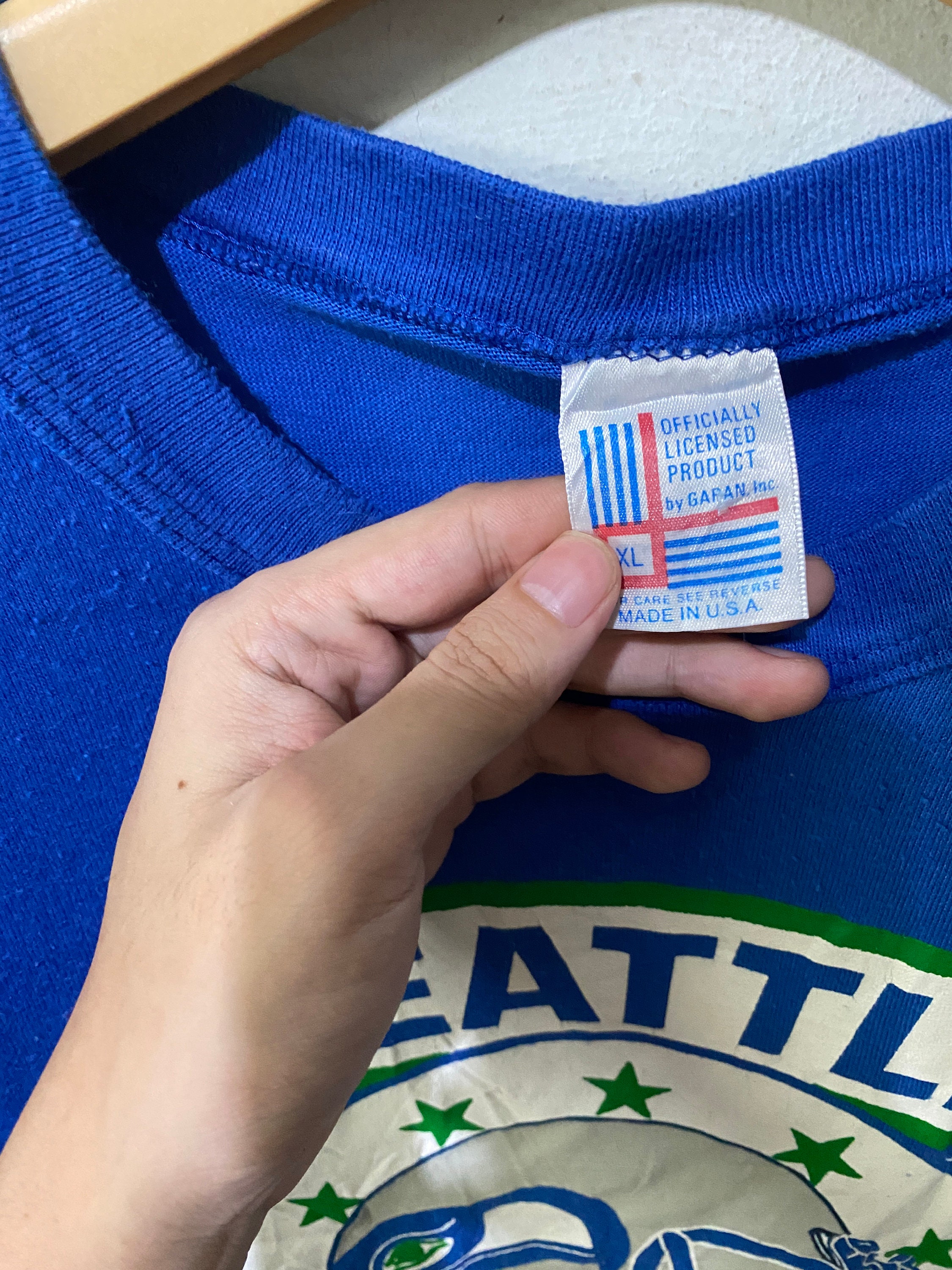 NFL シアトル・シーホークス フットボールTシャツ 90s USA製 90年代 ヴィンテージ シアトル シーホークス NFL Tシャツ サイズ L