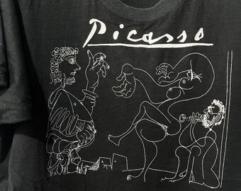 Vintage 80s Pablo Picasso T-shirt Size M-L - Etsy