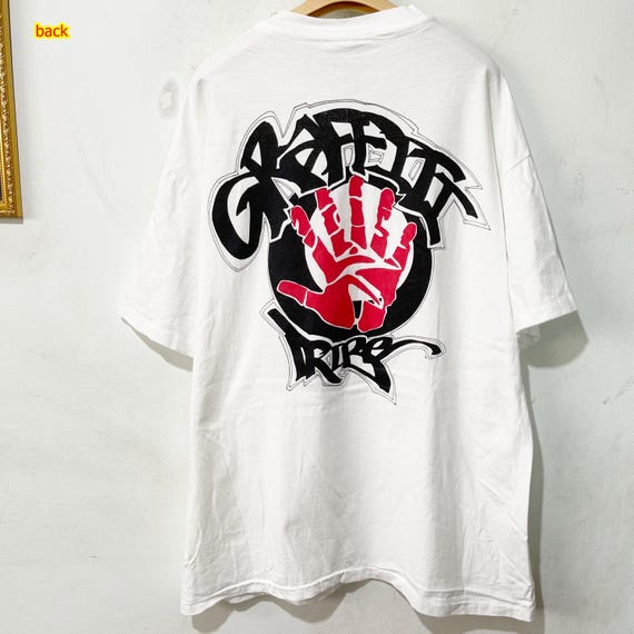 トップス 90s TRIBAL t-shirt white graphic xxl Vintage 90s Graffiti Tribe T-shirt Size XL - Etsy Israel