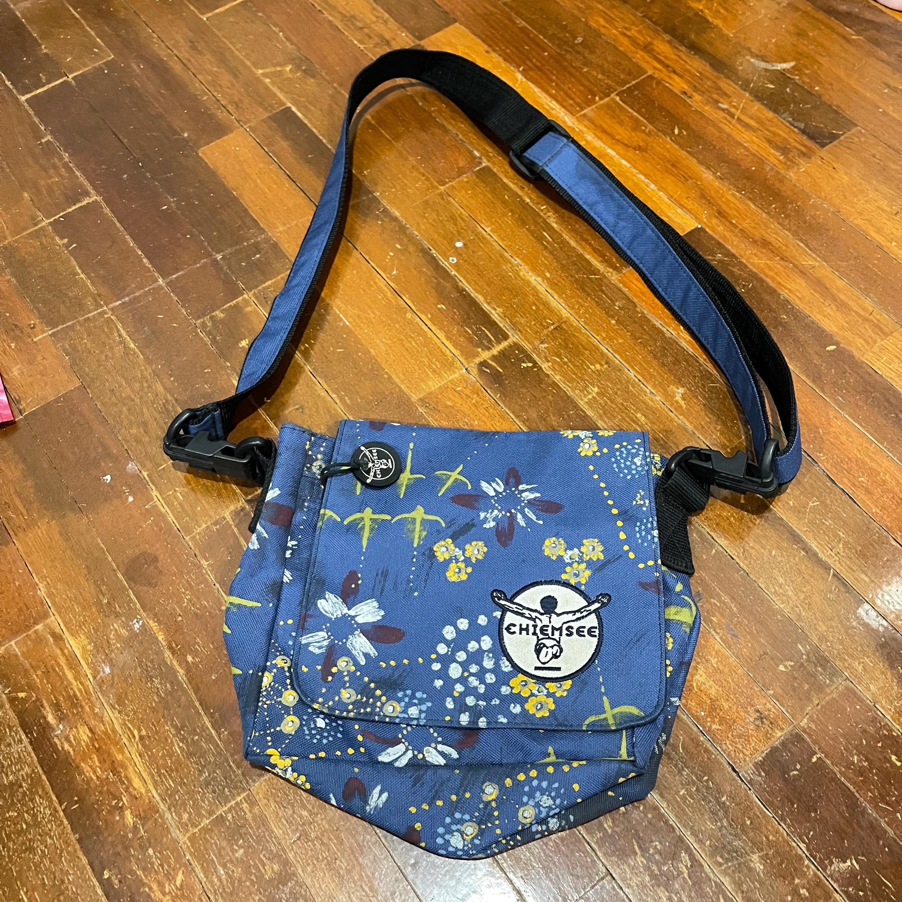 Vintage 90s Chiemsee Messenger Bag Floral Pattern Crossbody Surf