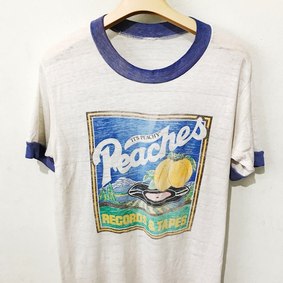 Vintage 1970s Peaches Records & Tapes Ringer Shirt