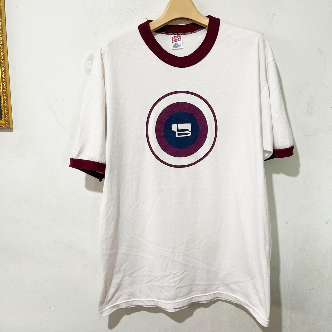 Vintage 90s Ringer T-shirt B Logo Graphic Tee Size L - Etsy