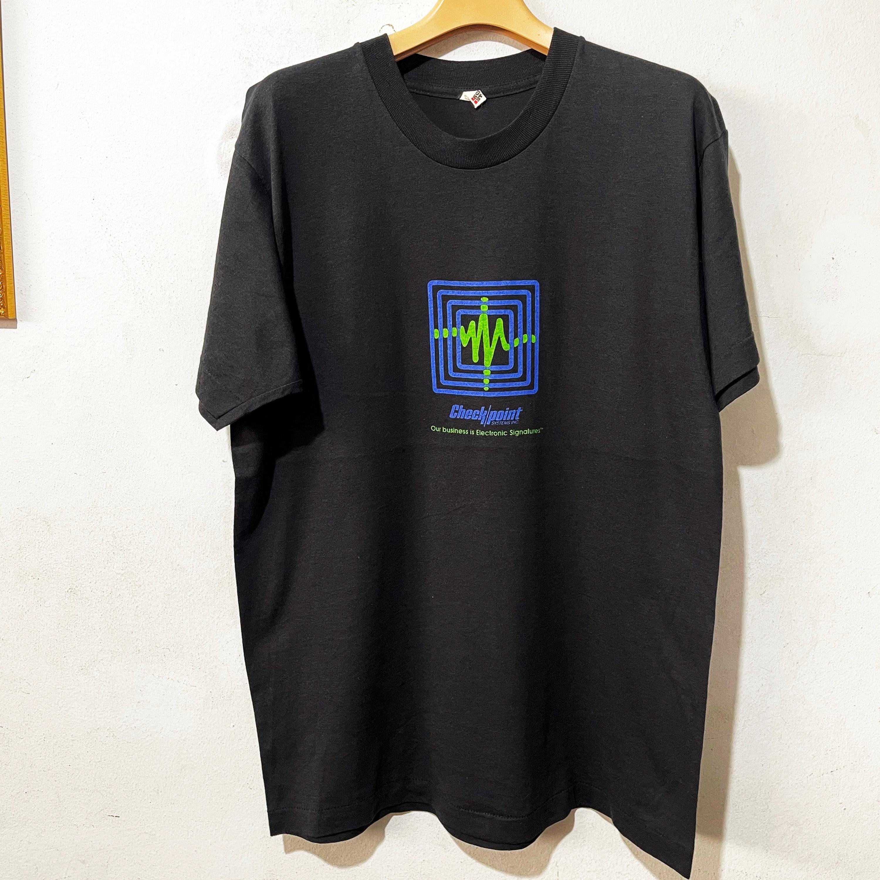 90年代ヴィンテージ チェックポイントシステム コンピューターTシャツ 