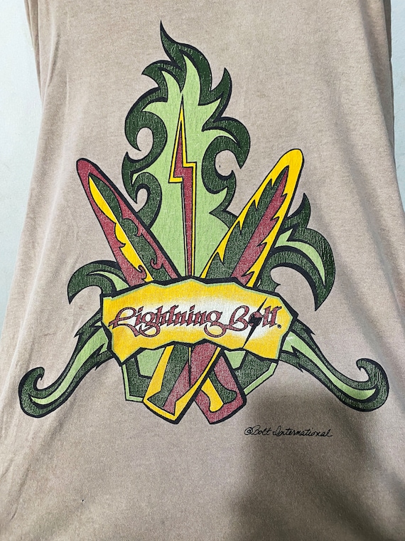 Vintage 90s Lightning Bolt Surf T-shirt Size XL - Etsy