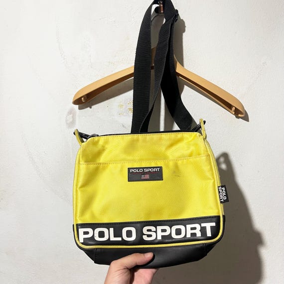 Vintage 90s Polo Sport Ralph Lauren Crossbody Bag Yellow Logo