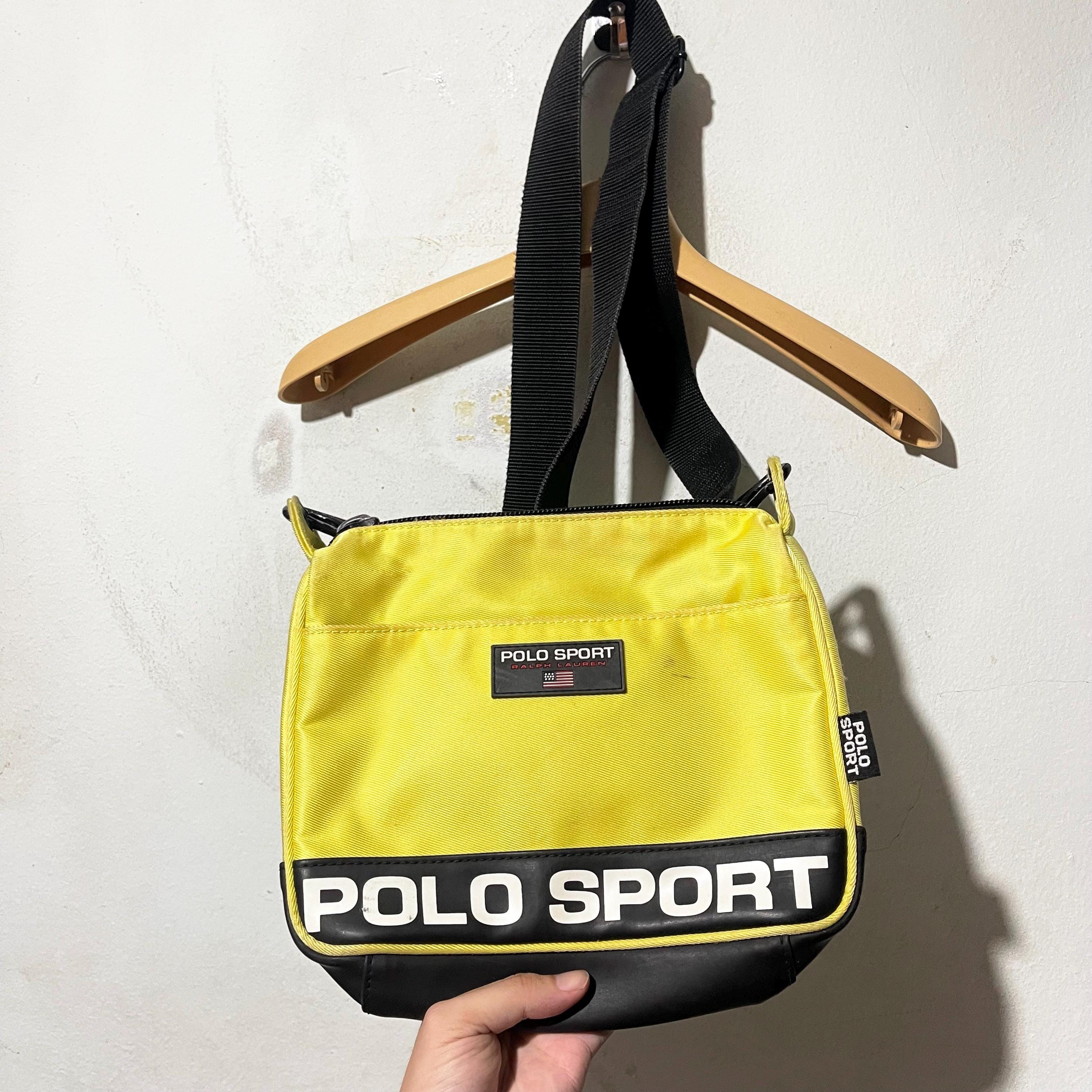 Vintage 90s Polo Sport Ralph Lauren Crossbody Bag Yellow Logo