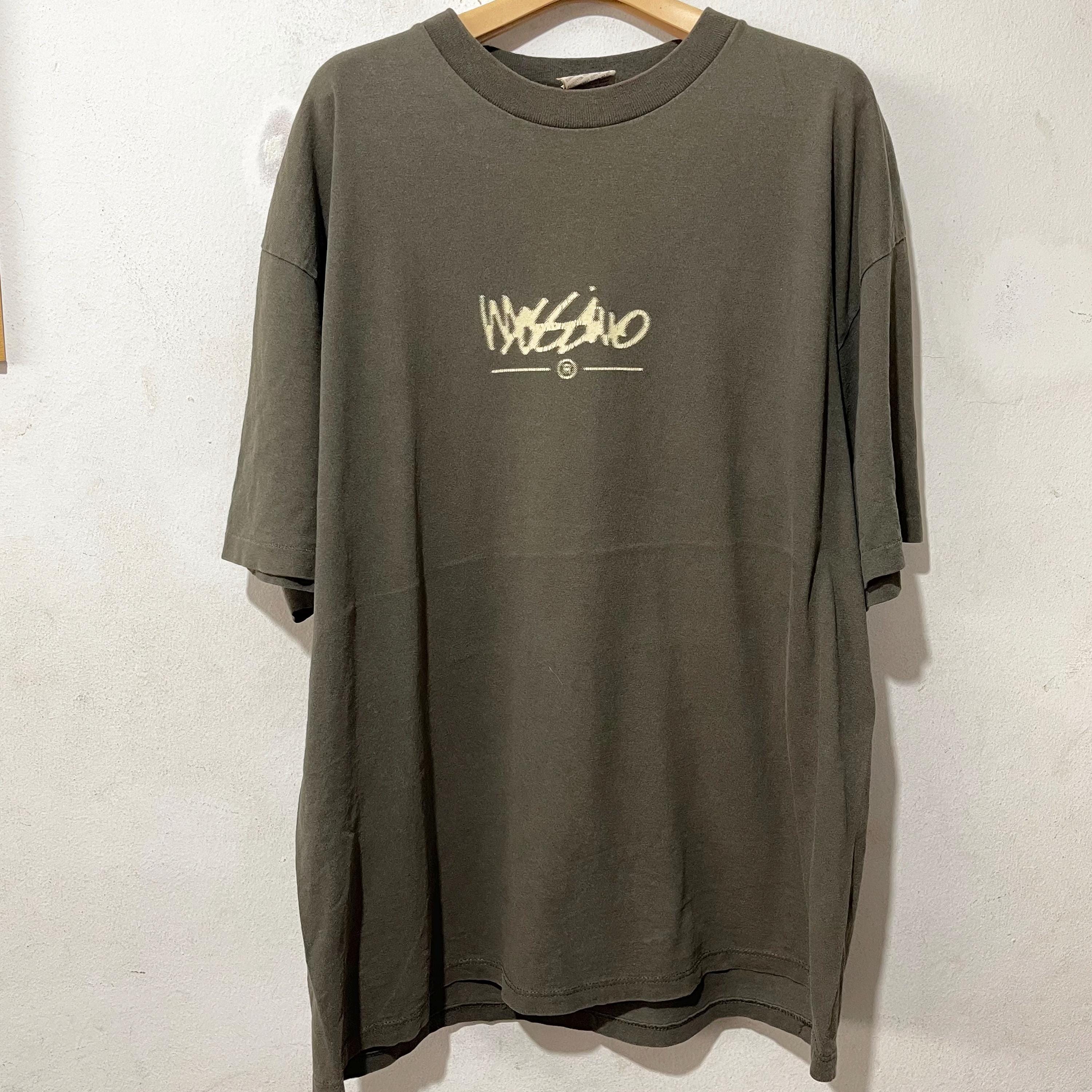 90s Mossimo Tシャツ ネイビー フェード L Vintage 90s Mossimo T-shirt L–XL “see the Light” Logo Spell