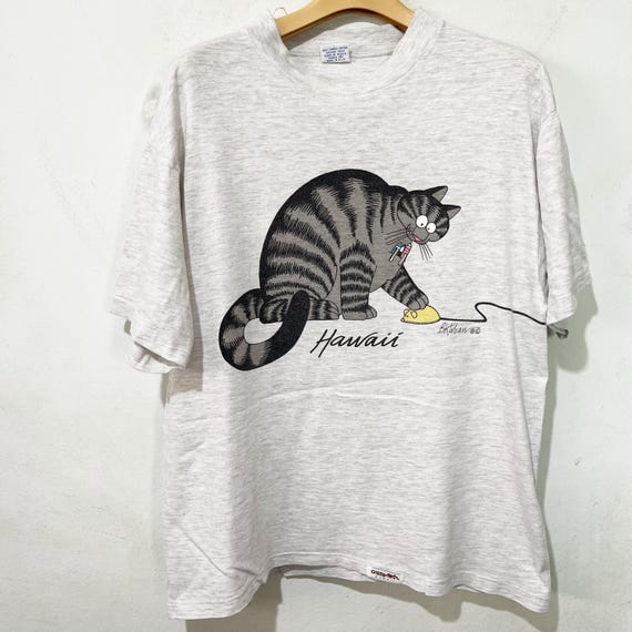Vintage 90s B Kliban Cat Crazy Shirt Hawaii T-shirt Size M - Etsy
