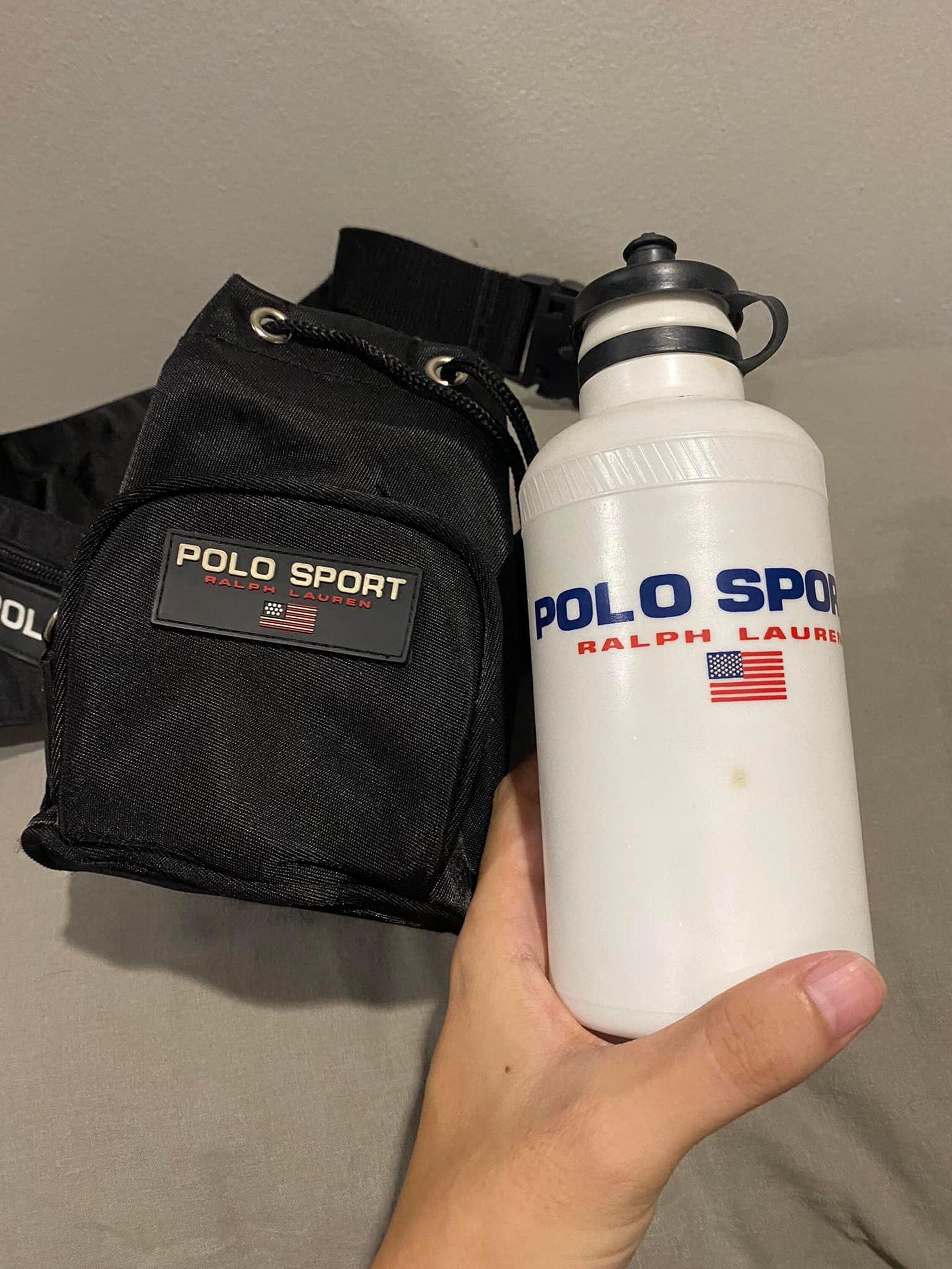 POLO SPORT Ralph Lauren ボディバッグ 90s USAロゴ Vintage 90s Polo Sport Ralph Lauren Waist Bag Logo Belt Bag Black