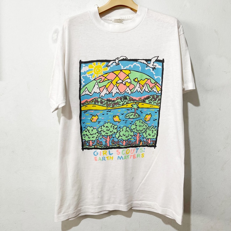 Vintage 90s Girl Scouts T-Shirt Size L image 1