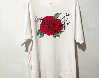 Vintage 90s Rose T-Shirt Size XL
