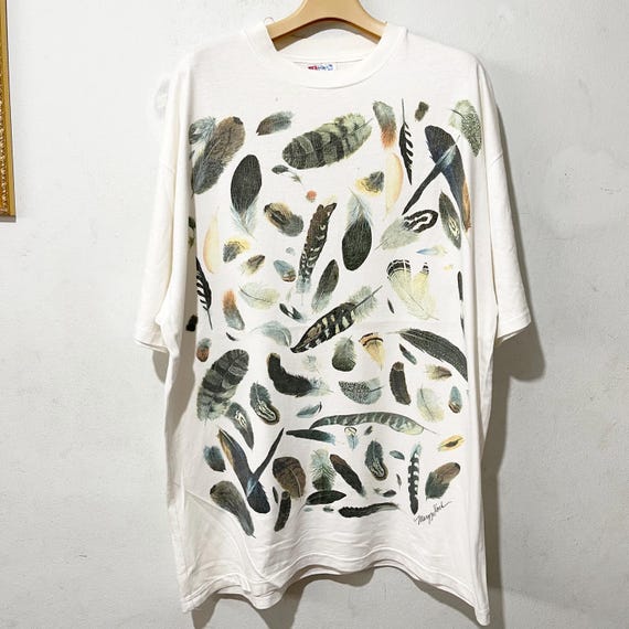LGB FEATHER BIRD Tシャツ Vintage 90s Feather Bird Nature T-shirt Size XL - Etsy