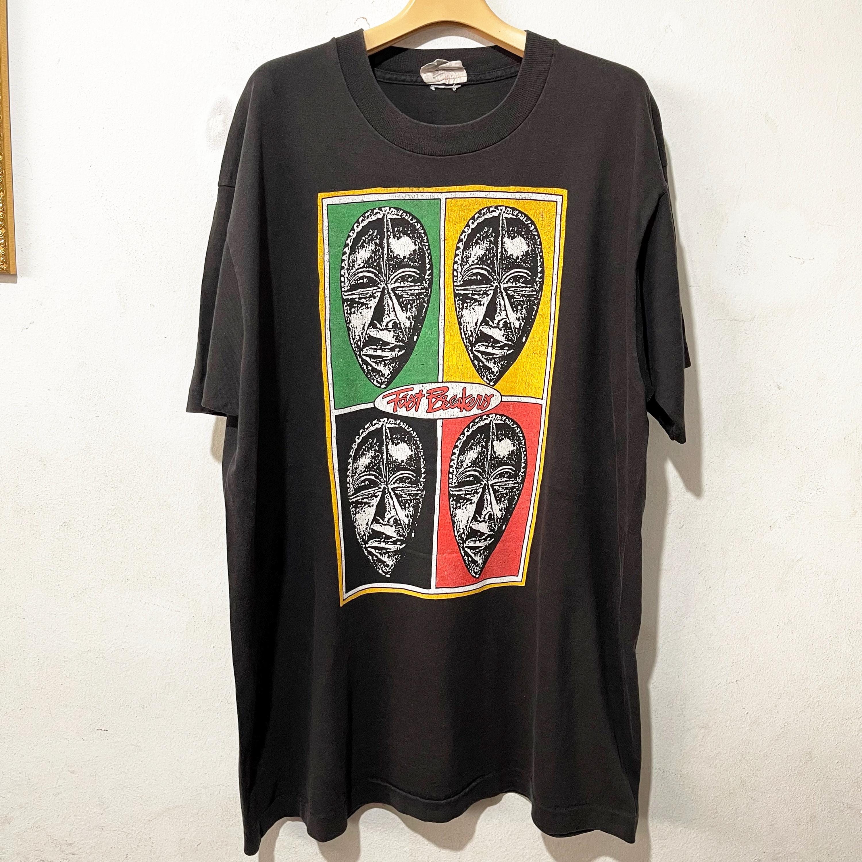 Tシャツ・カットソー Luxury Street Wear washed vintage africa child be unisexual Vintage 90s African Mask Shirt Size XL Vintage Art Shirt