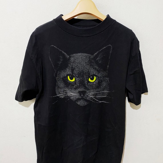 Vintage Black Cats Shirt Size M Free Shipping Etsy