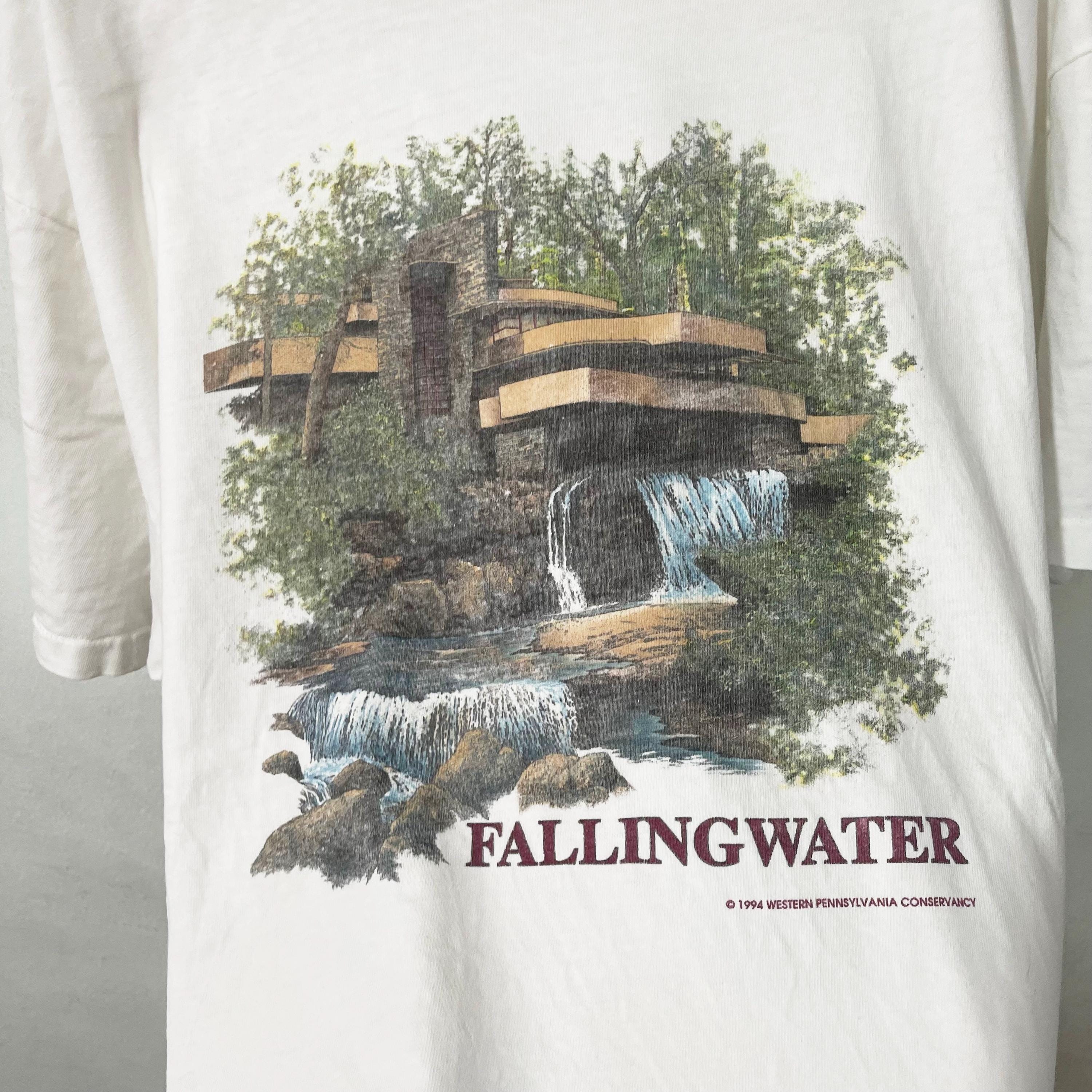 ヴィンテージ 1994 フランク・ロイド・ライト 落水荘 Tシャツ サイズ L