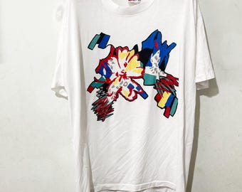 Vintage 90s Flower T-Shirt Size L
