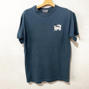 Vintage 90s Cat Shirt Size XS-S Vintage Cat Embroidery Tee, Funny Cat Tee, Cat Lover Tee, Vintage Kitten Tee, Vintage Nature Tee