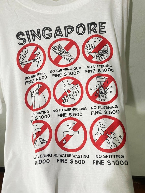 Vintage 90s Singapore Laws Souvenir T-shirt Size XL - Etsy Israel