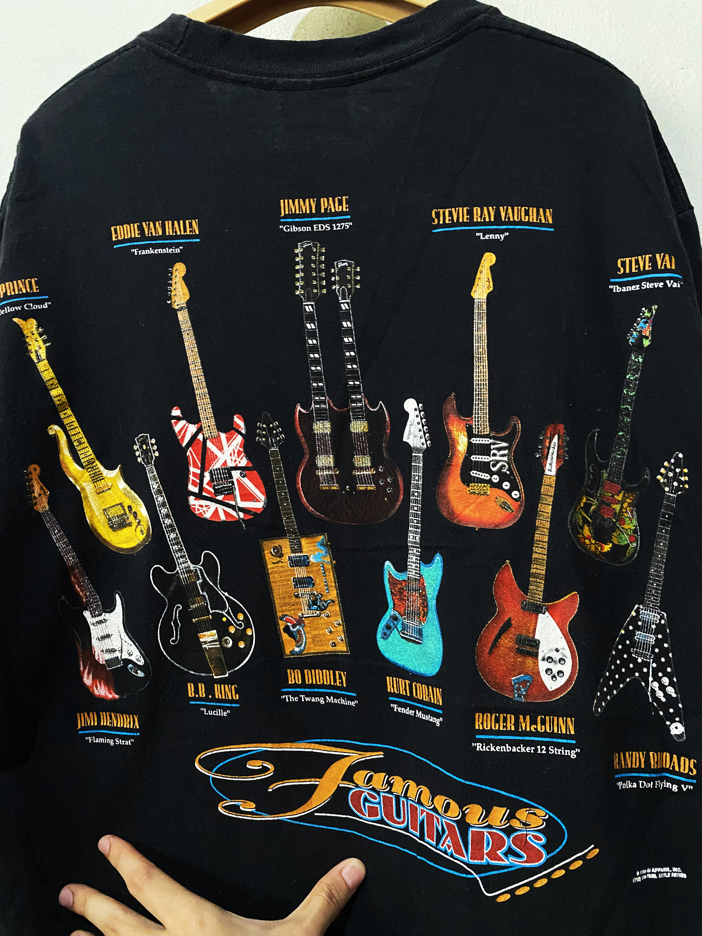 Vintage 90s Famous Guitars Shirt Size L - Etsy
