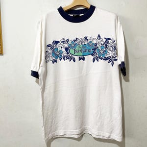 Vintage jaren 90 Taz Ringer Tee maat L Vintage cartoon T-shirt, cartoon Ringer T-shirt, vintage Hawaii Ringer T-shirt