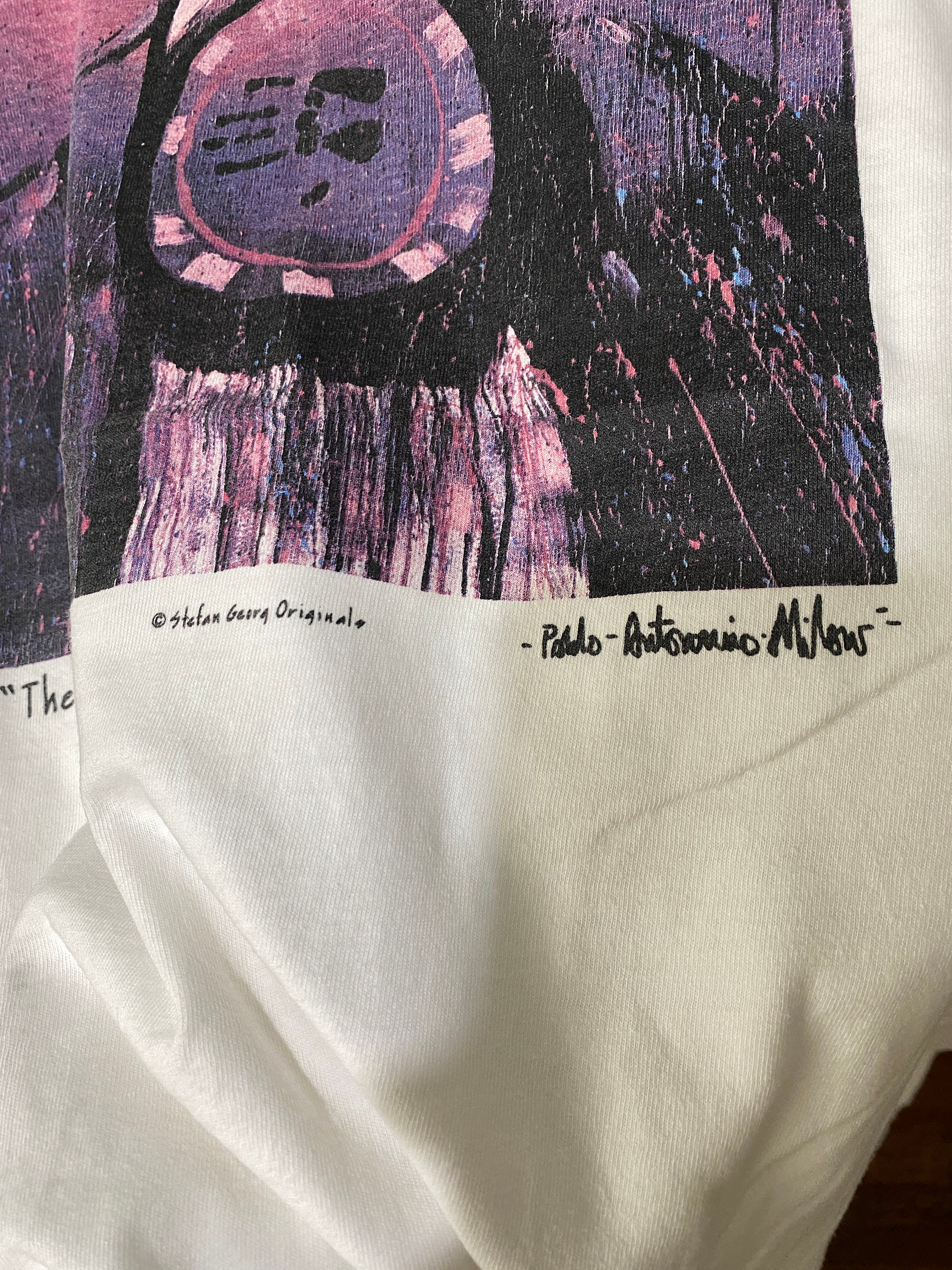 T-shirt Vintage The Warrior 1990 Stefan Georg & Pablo - Taille XL - Beige - Occasion Très Bon état