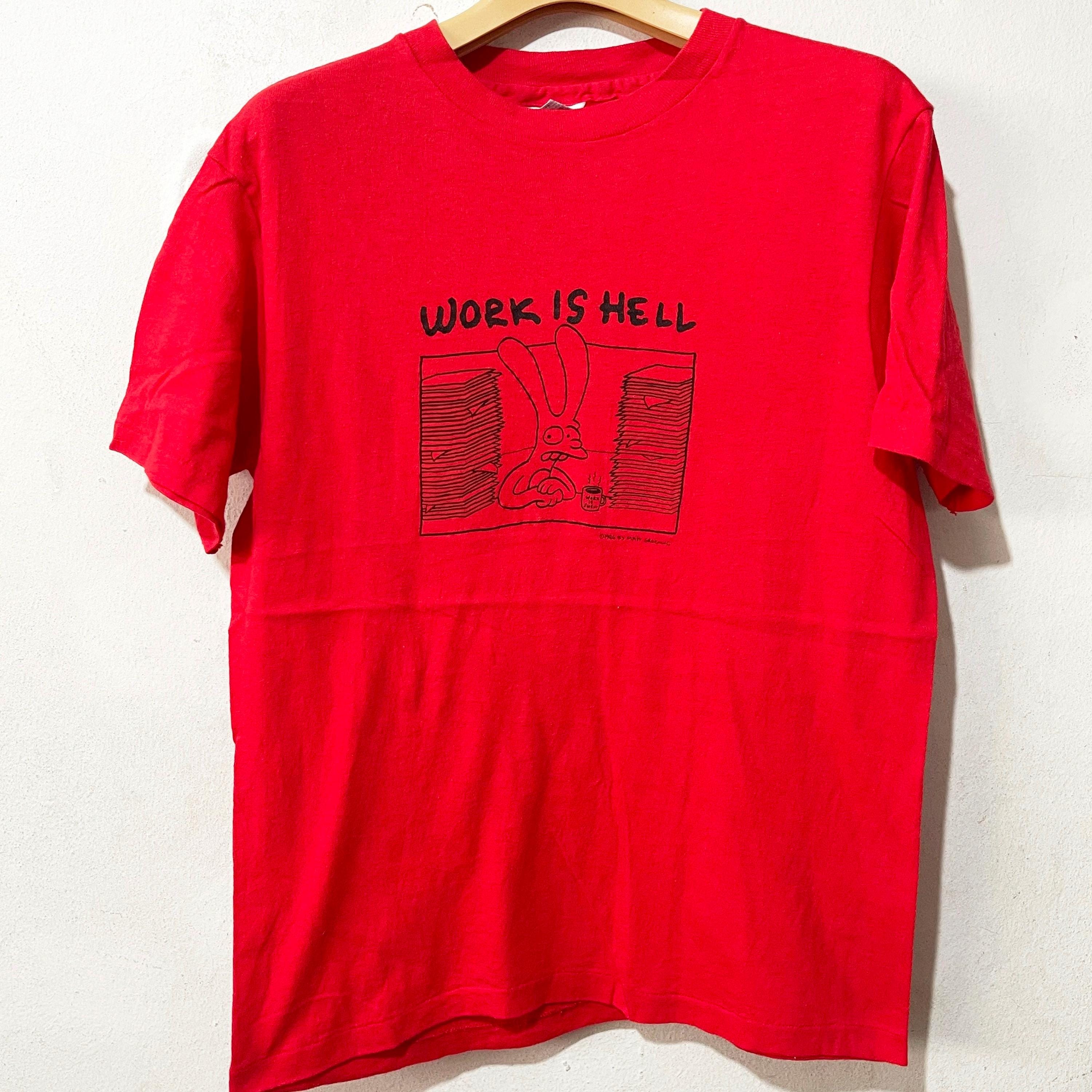 Vintage 1986 Matt Groening Work is Hell T-shirt Size S–M - Etsy