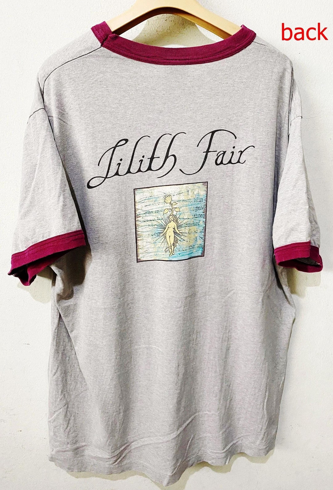 Vintage 90s Lilith Fair Ringer Tee Size XL Vintage Tour Tee  