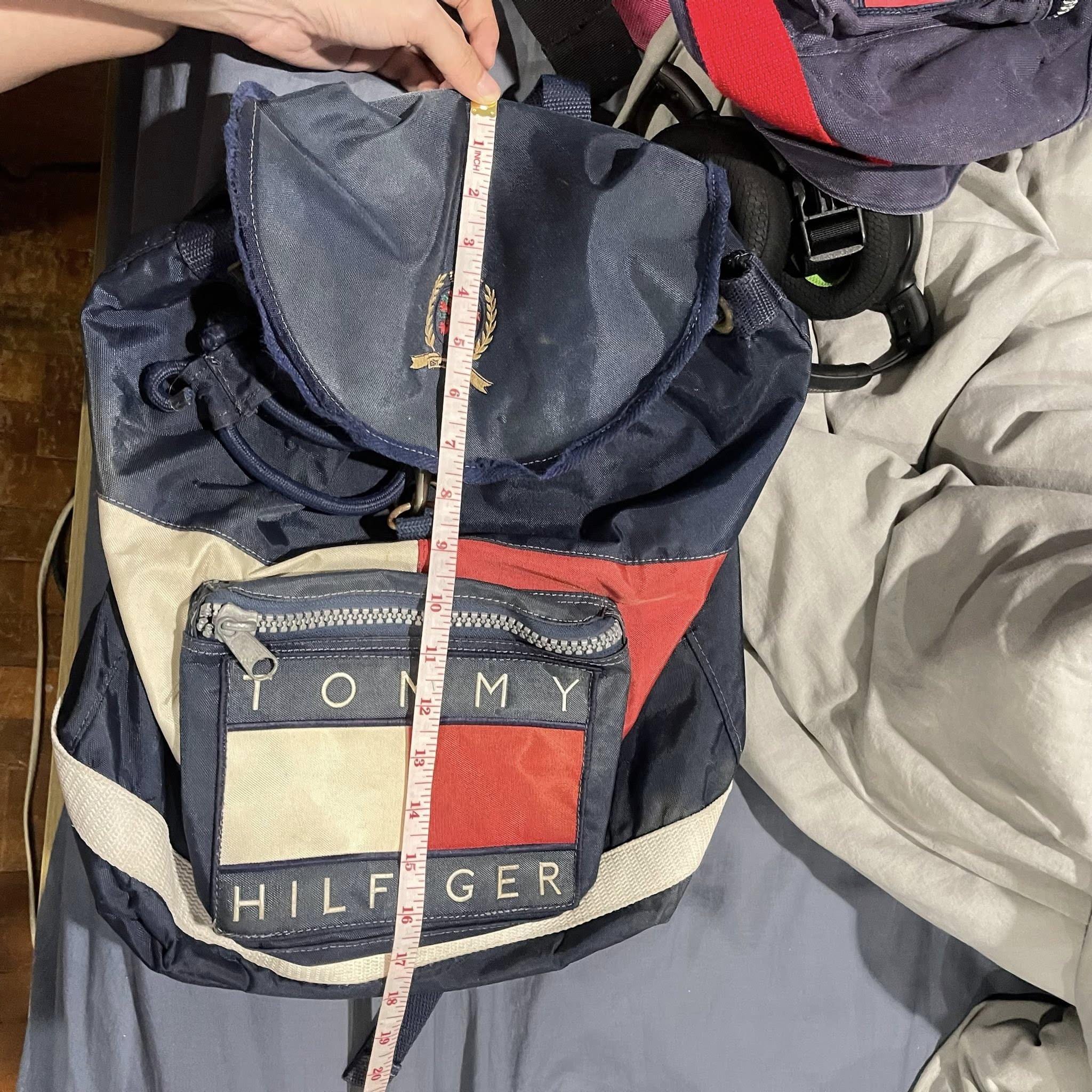 Vintage \'90\'s Tommy Hilfiger Blue Rucksack Bag/Backpack Tommy Hilfiger backpack collection at Brand Street  main image 3