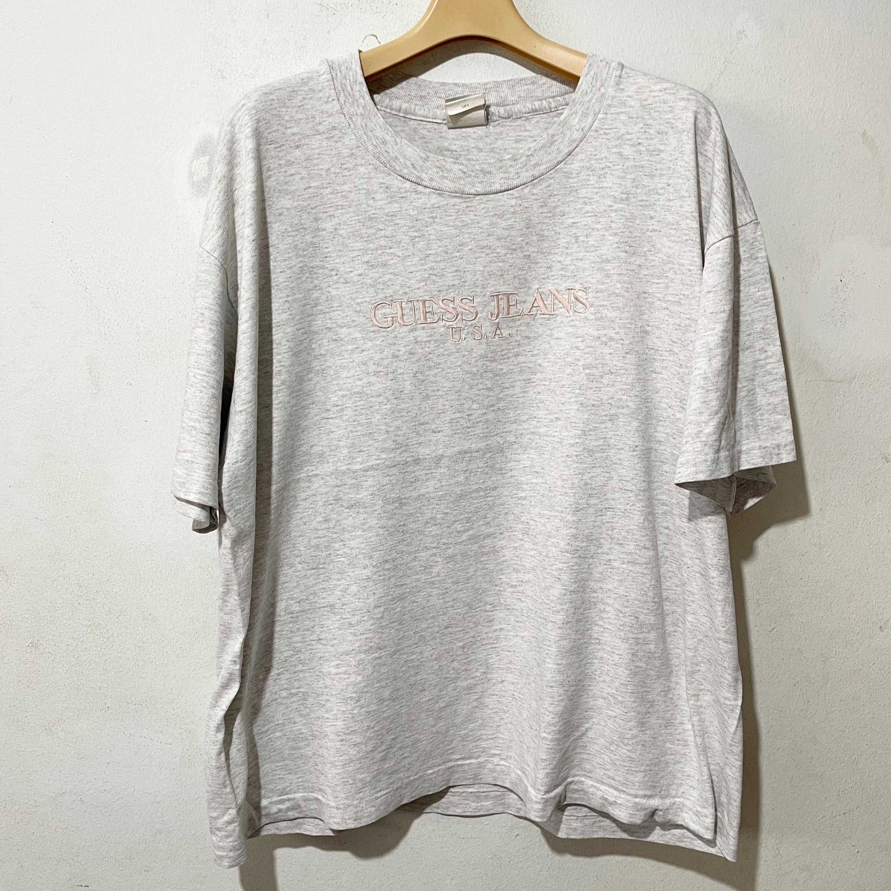 90年代ヴィンテージ ゲスジーンズ 刺繍入り USA Tシャツ サイズ L～XL 