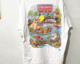 Camiseta vintage de hamburguesería de los años 90, talla XL