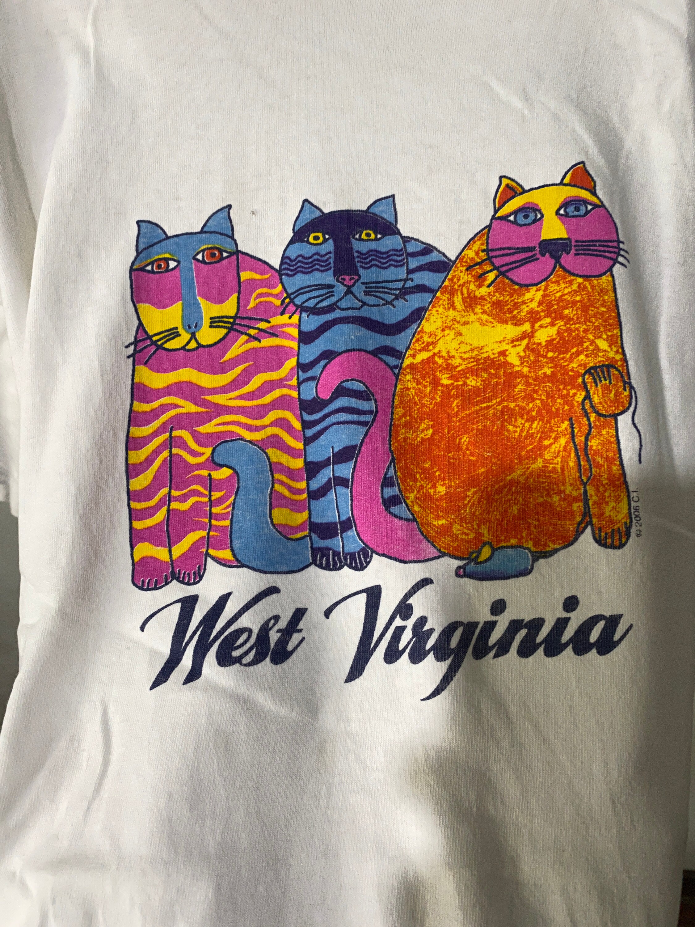 Vintage 90s Three Cats West Virginia T-shirt Size L - Etsy