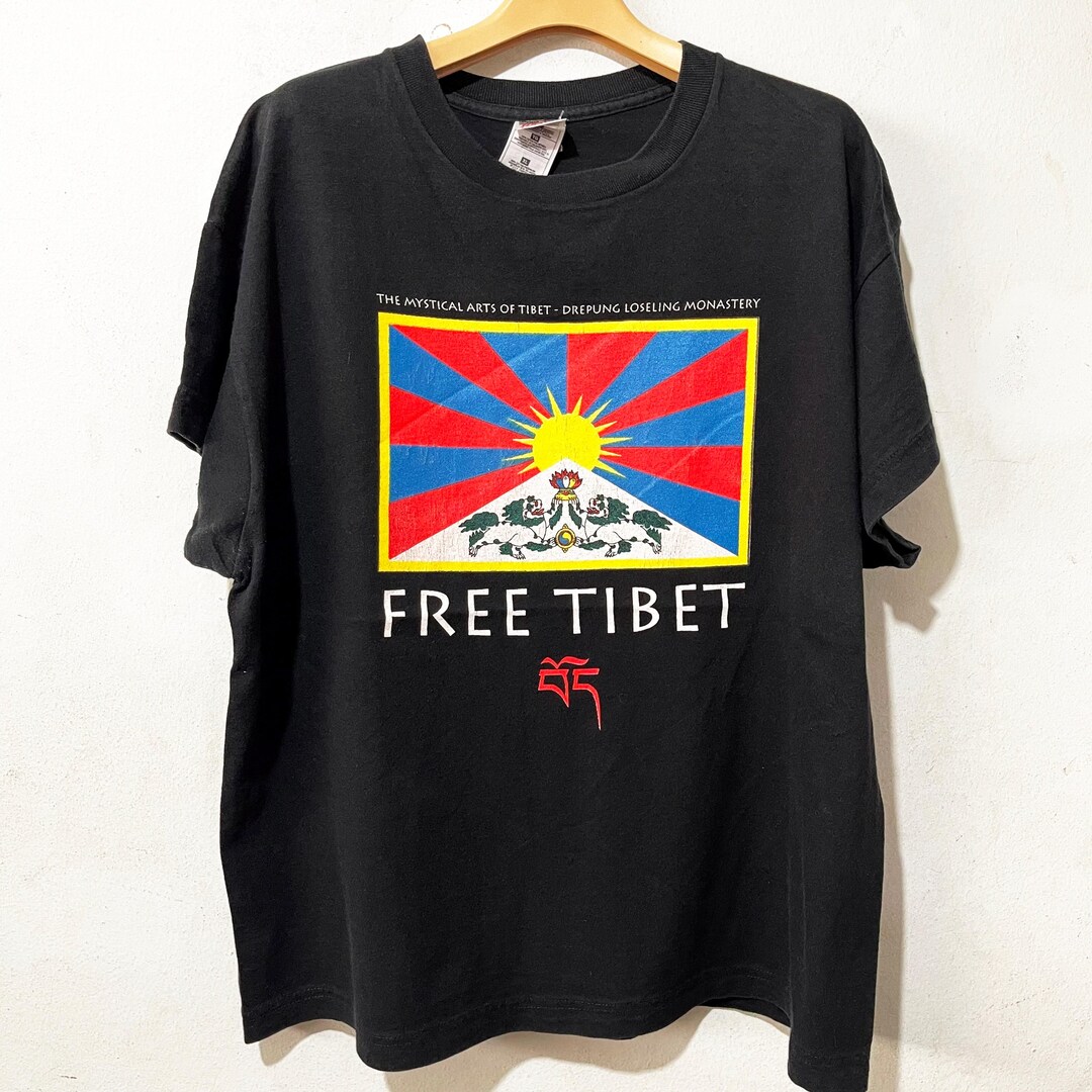 Vintage 90s Free Tibet Concert T-shirt Size XL - Etsy