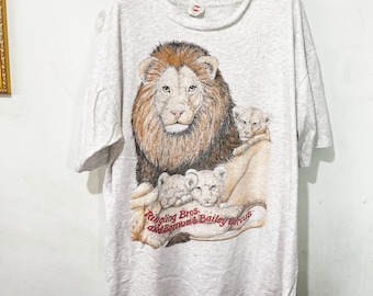 Vintage 90s Lion T-Shirt Size L–XL