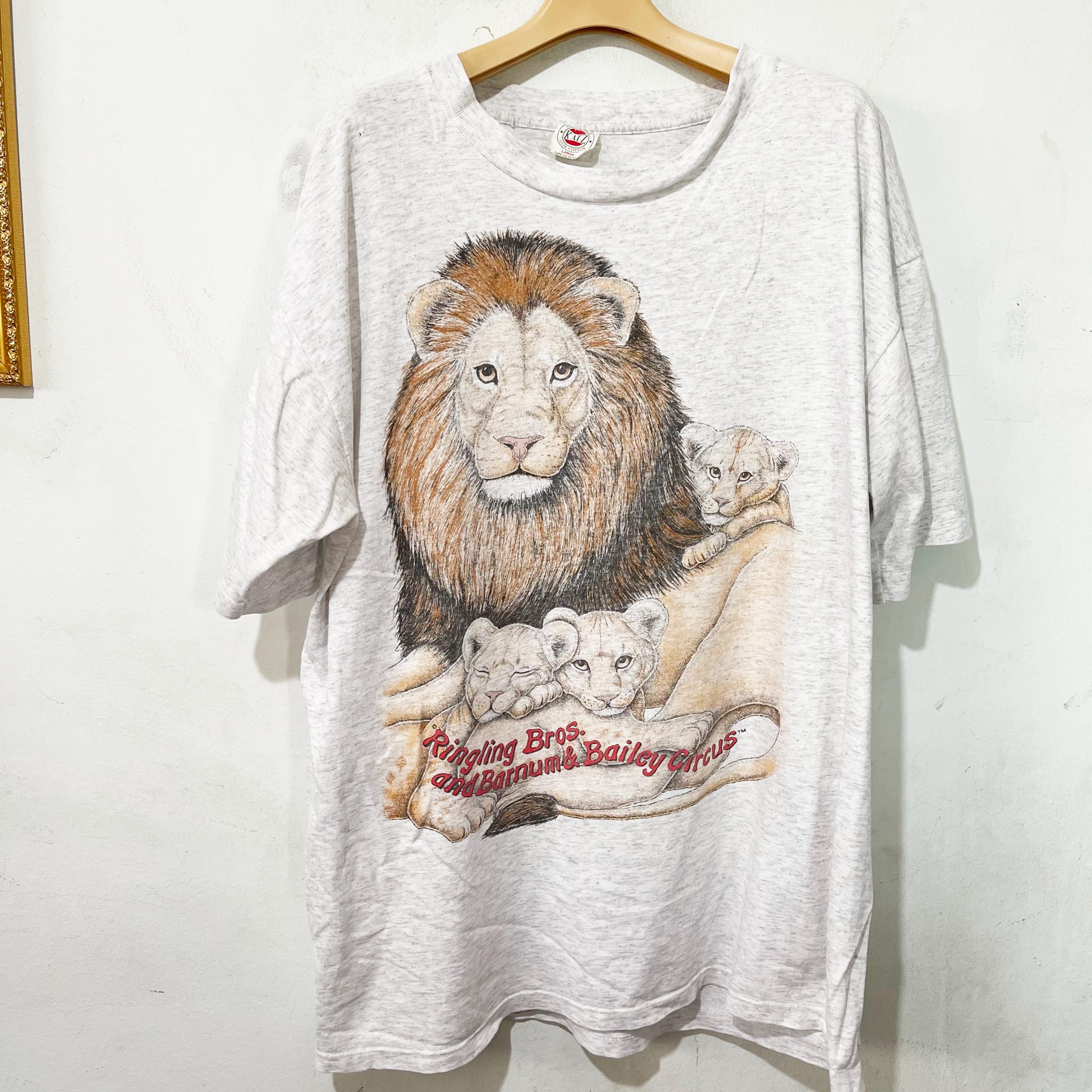【LYFT希少】 Lion Graphic Vintage Extra Big Vintage 90s Lion T-shirt Size L–XL - Etsy