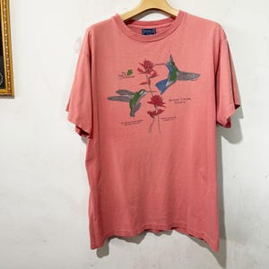 Vintage 90s Bird Shirt Size M Vintage Hummingbirds Shirt, Vintage Nature Shirt, Animal Lover Shirt
