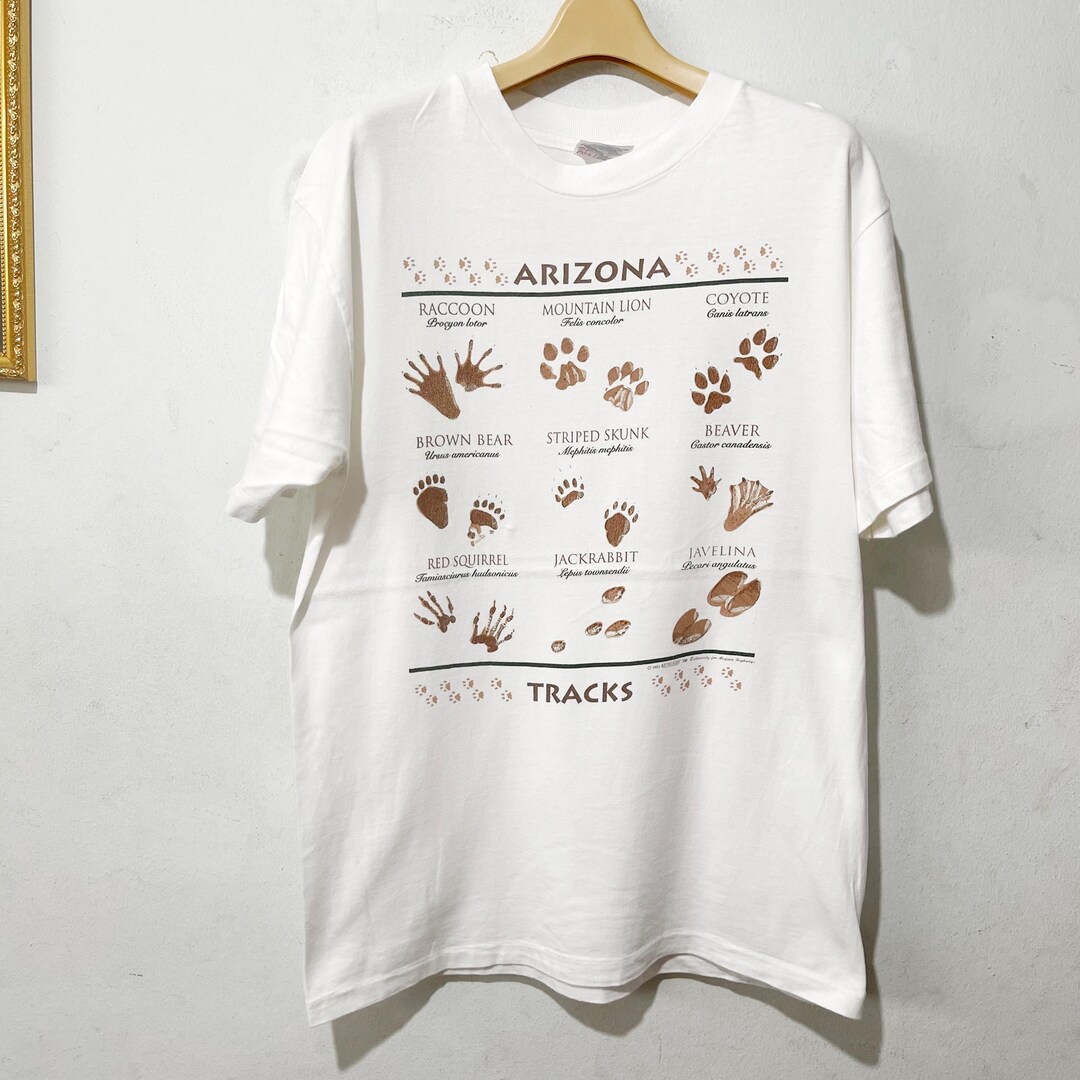 Vintage 1993 Arizona Animal Tracks Identification T-shirt Nature ...