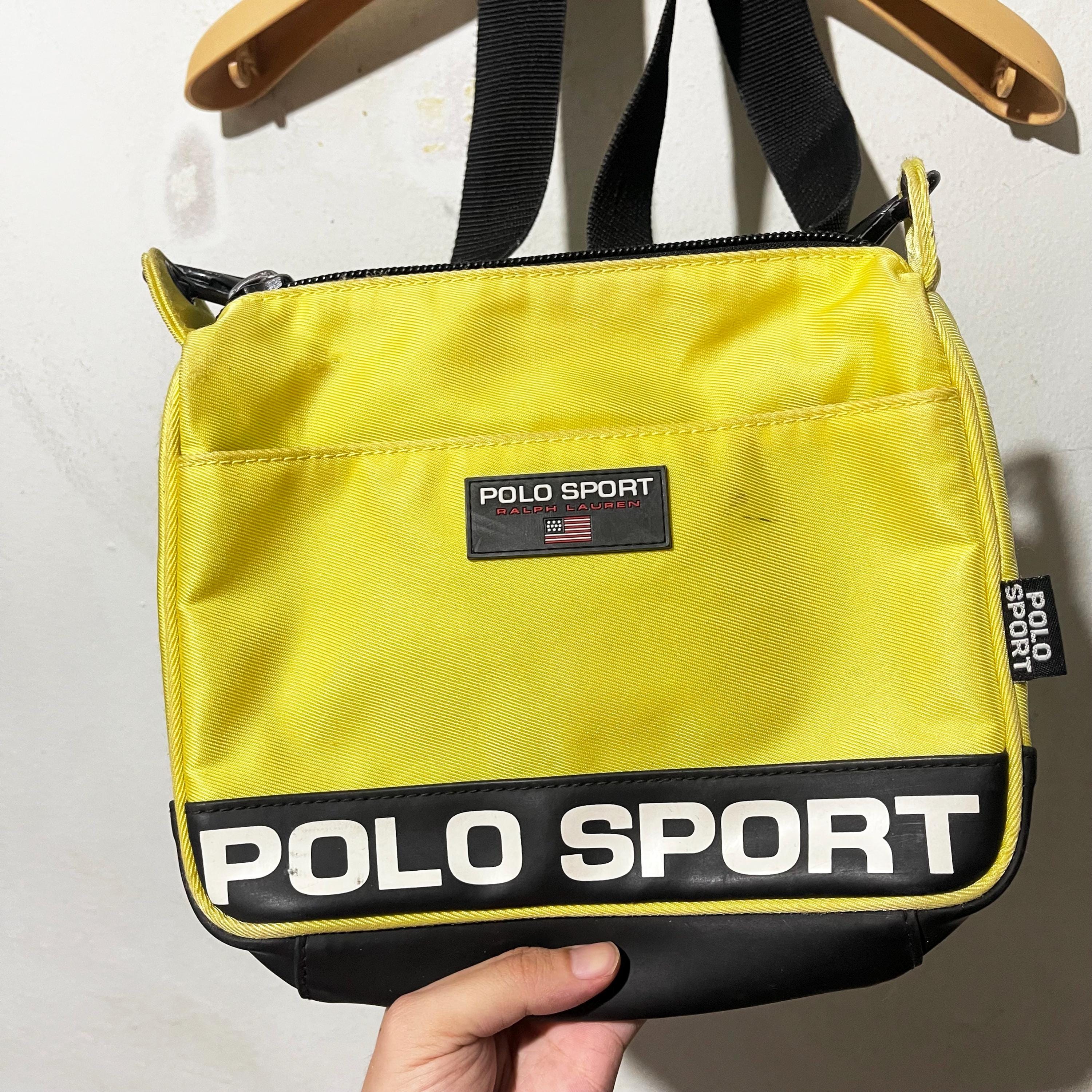 Vintage 90s Polo Sport Ralph Lauren Crossbody Bag Yellow Logo