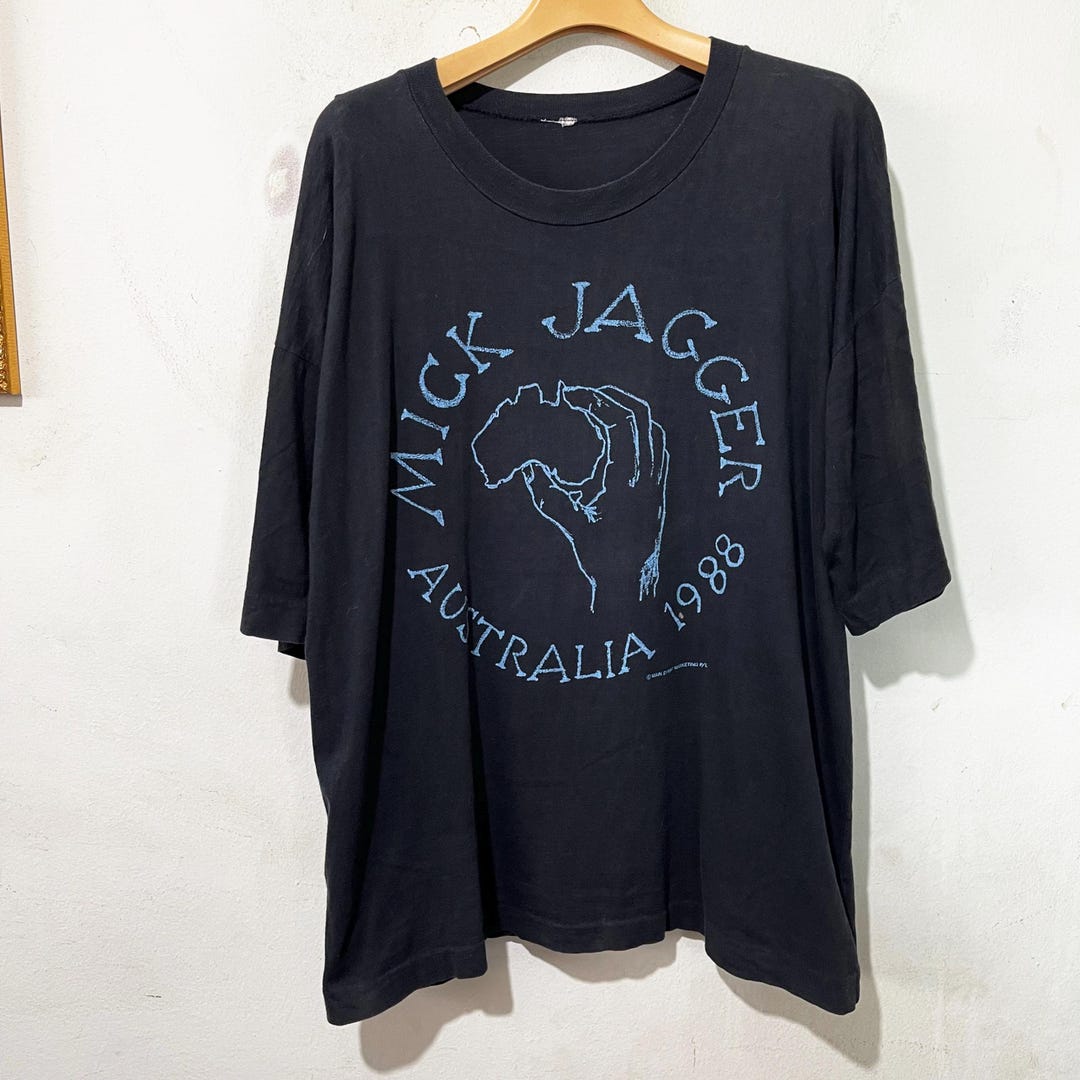 Vintage 1988 Mick Jagger Australia Tour T-shirt Rock Concert