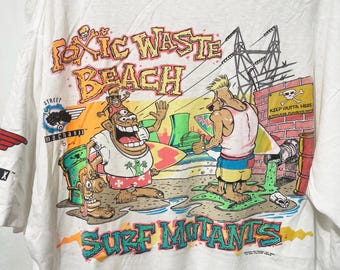 Vintage 80s Surf Mutants T-shirt Size XL - Etsy