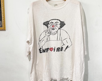 Vintage 90s Enfoire French Humor T-Shirt Size XL Short