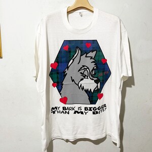 Vintage 90s Dog Shirt Size L-XL Vintage "My Bark Is Bigger Than My Bite" Tee, Vintage Animal Tee