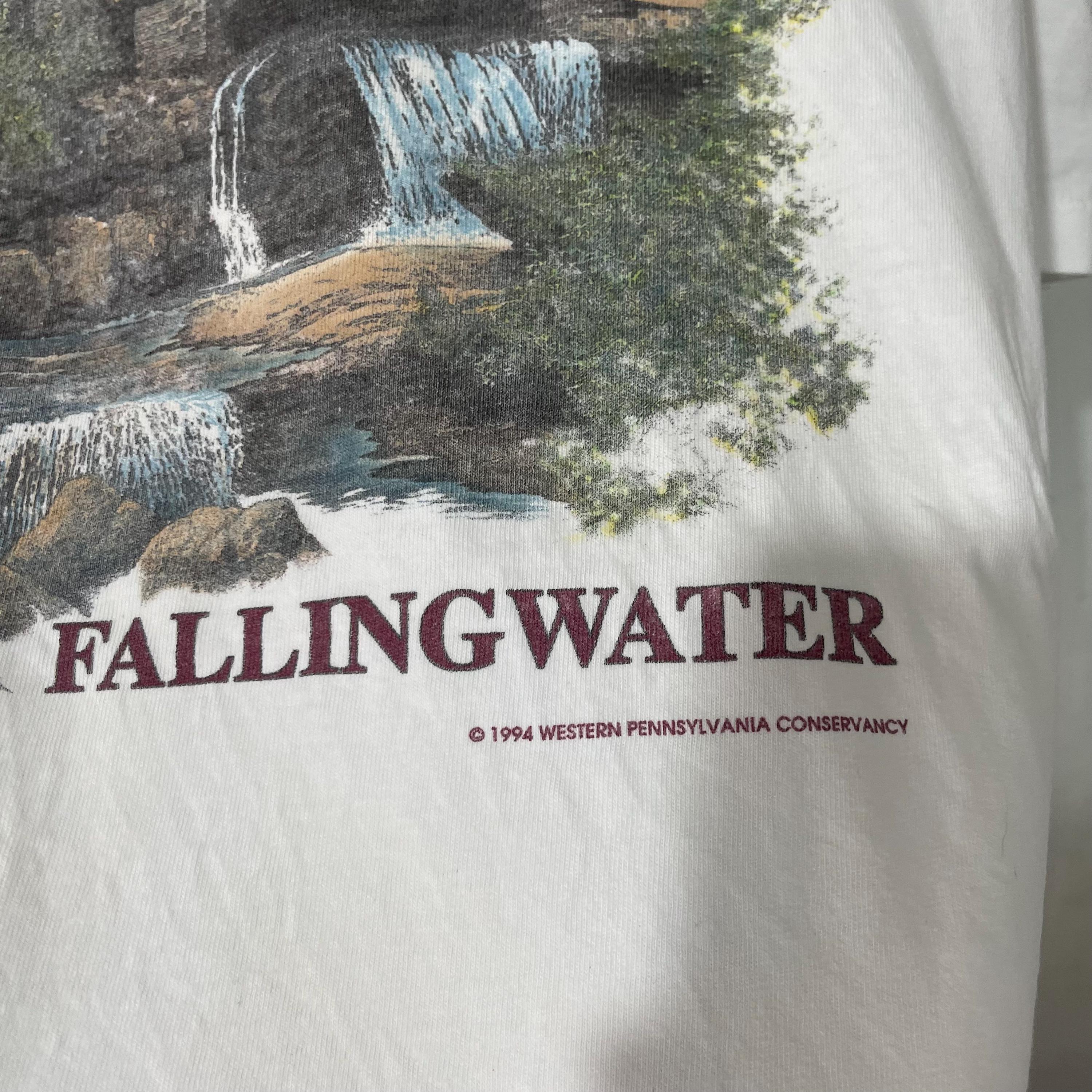 ヴィンテージ 1994 フランク・ロイド・ライト 落水荘 Tシャツ サイズ L