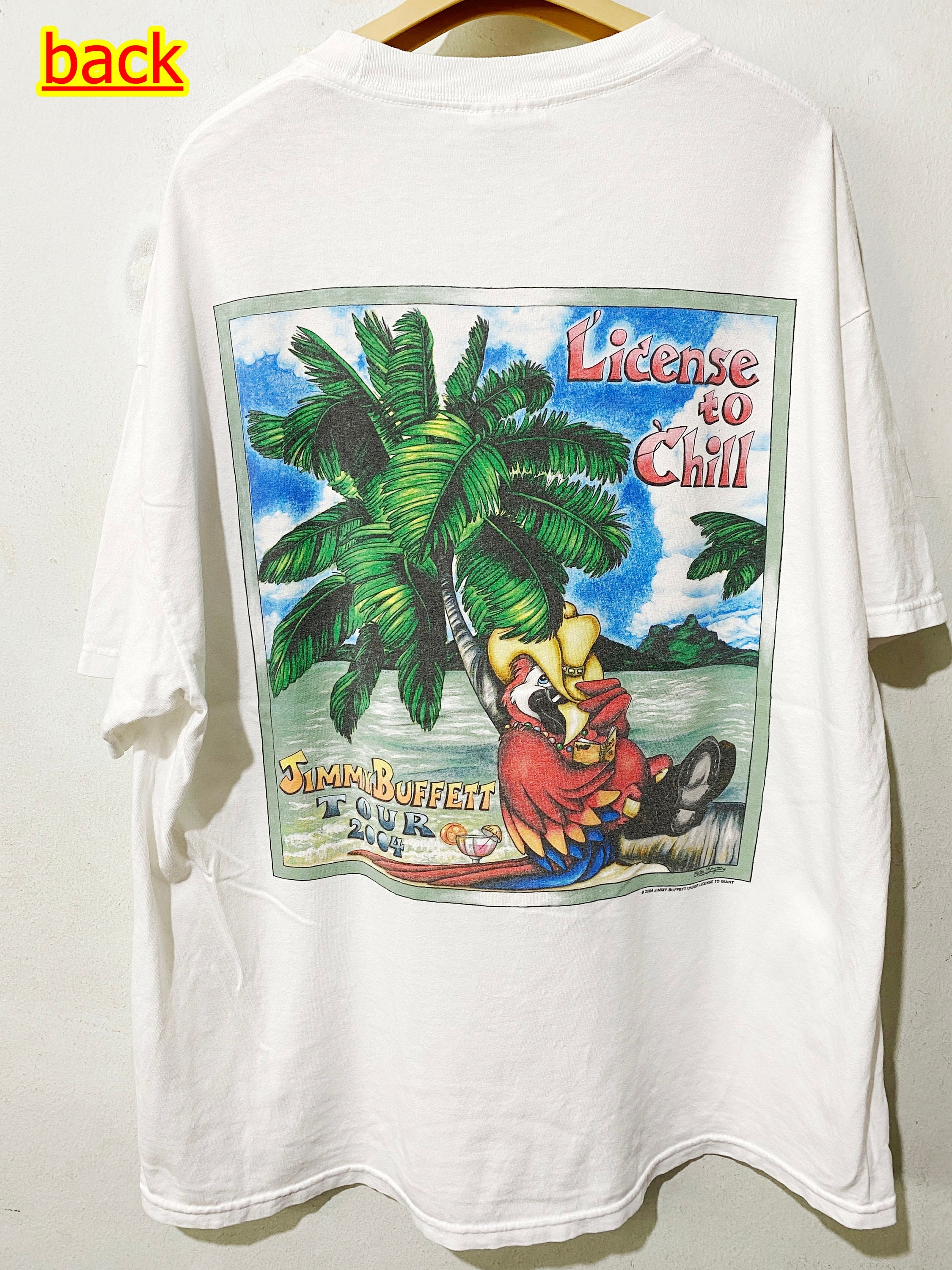 T-shirt Homme Jimmy Buffett « Under The Big Top » - Marque Gildan, Blanc, Personnalisable - Neuf Avec étiquettes