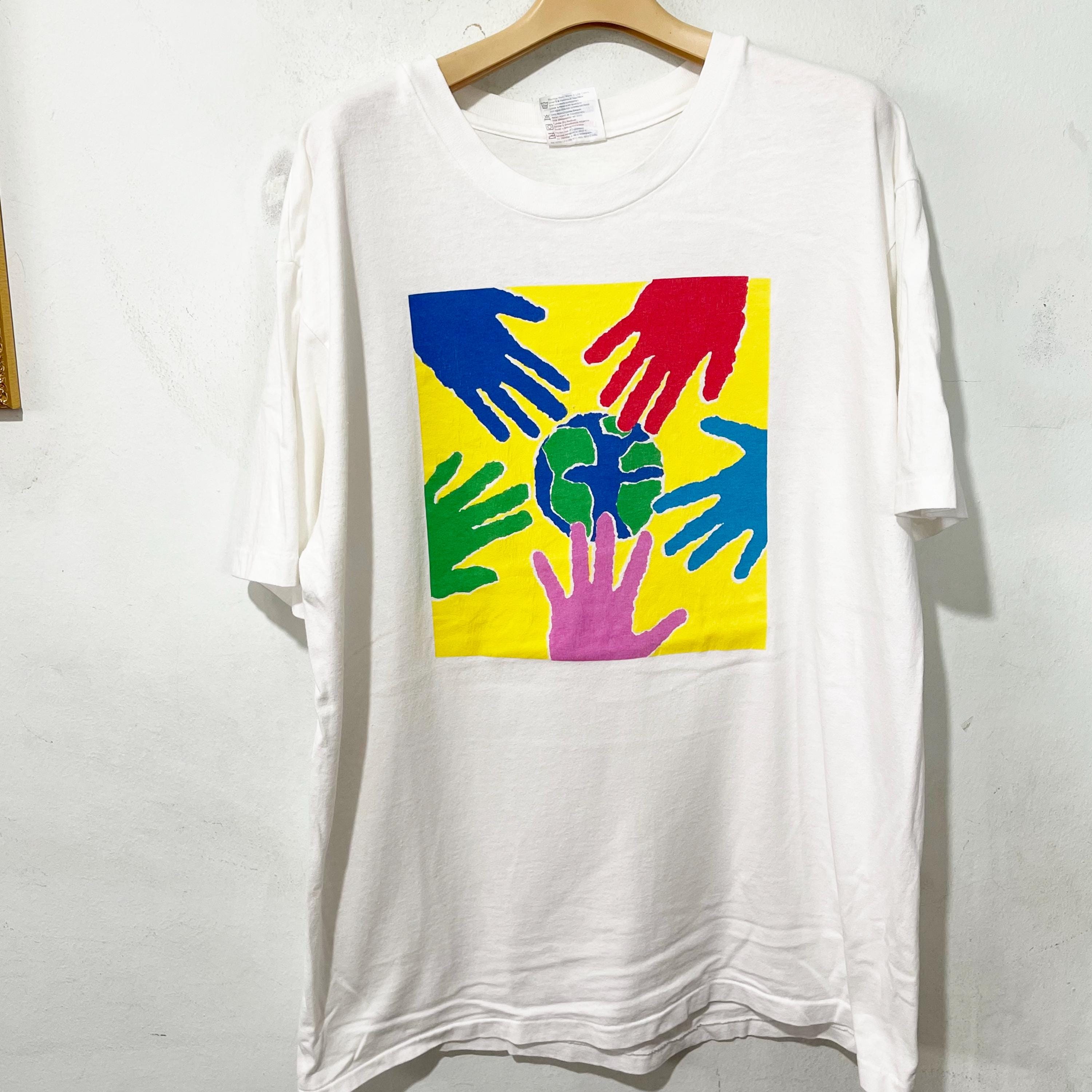 Vintage 90s Hanes Hands Around the Earth Promo T-shirt Size L - Etsy