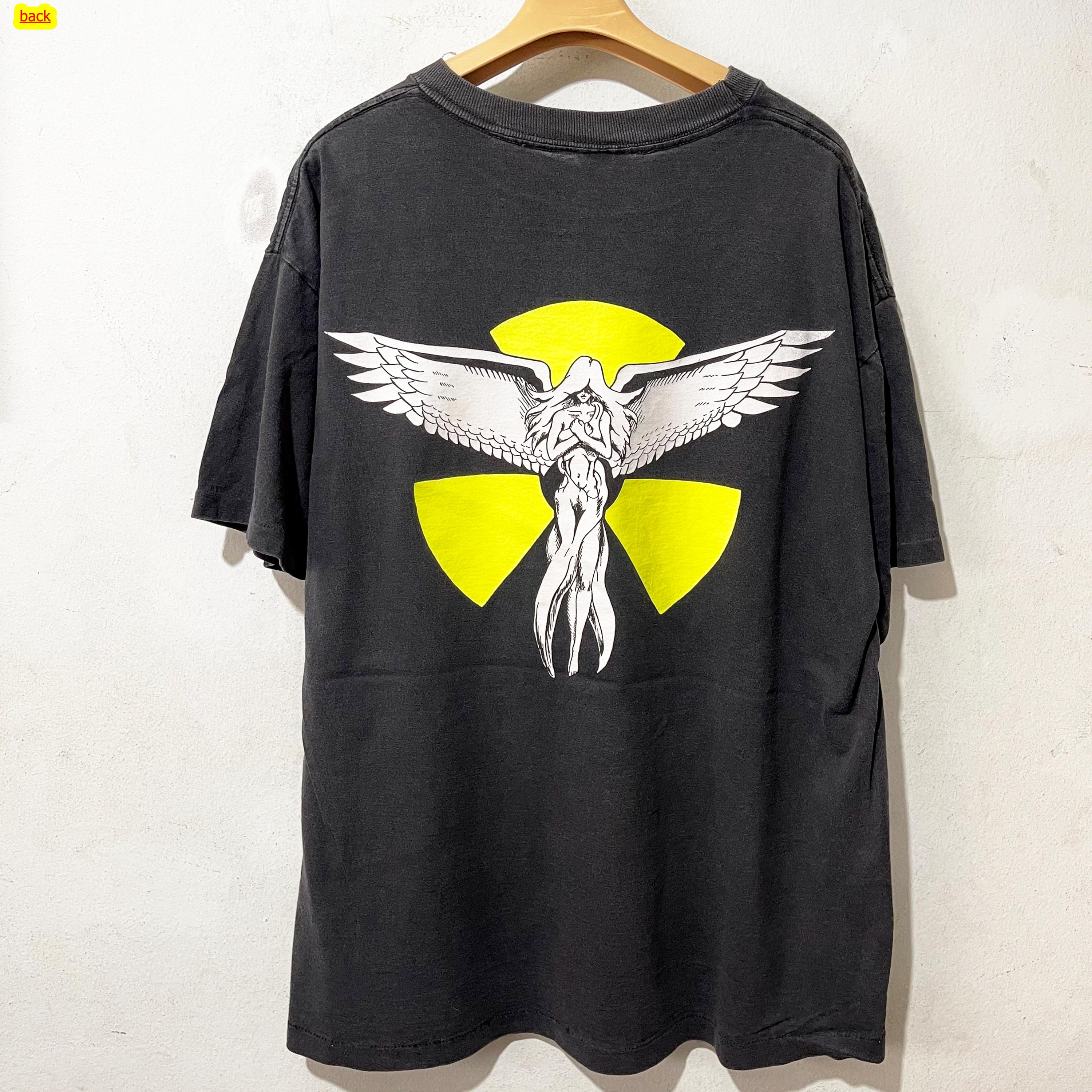 Vintage 90s Atomic Angel T-shirt Heavy Metal Rock Graphic Tee Size