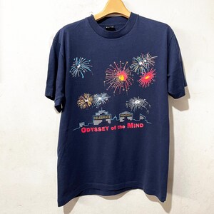 Vintage 90s Fireworks T-Shirt Night Sky Festival Graphic Tee Size M
